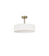 Baymont Antique Brass 5 Light E27 Semi Flush Fixture With 45cm x 15cm Faux Silk Shade White-4