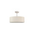 Baymont Satin Nickel 5 Light E27 Semi Flush Fixture With 45cm x 15cm Faux Silk Shade Ivory Pearl/White Laminate-4