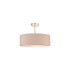 Baymont Satin Nickel 5 Light E27 Semi Flush Fixture With 45cm x 15cm Dual Faux Silk Shade Nude Beige/Moonlight-1