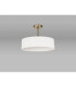 Baymont Antique Brass 5 Light E27 Semi Flush Fixture With 45cm x 15cm Faux Silk Shade White-11