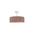 Baymont Satin Nickel 5 Light E27 Semi Flush Fixture With 45cm x 15cm Dual Faux Silk Shade Taupe/Halo Gold-1