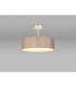 Baymont Satin Nickel 5 Light E27 Semi Flush Fixture With 45cm x 15cm Faux Silk Shade Grey-2