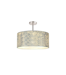 Baymont 40cm Polished Chrome 5 Light E27 Semi Flush Fixture With 50cm x 20cm Silver Leaf Shade-1