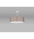 Baymont Satin Nickel 5 Light E27 Semi Flush Fixture With 45cm x 15cm Faux Silk Shade Grey-11
