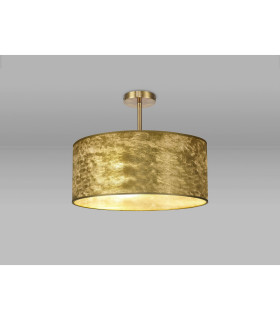 Baymont 40cm Antique Brass 5 Light E27 Semi Flush Fixture With 50cm x 20cm Gold Leaf Shade-2