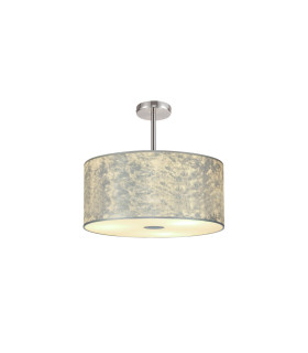 Baymont 40cm Polished Chrome 5 Light E27 Semi Flush Fixture With 50cm x 20cm Silver Leaf Shade-1