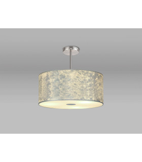 Baymont 40cm Polished Chrome 5 Light E27 Semi Flush Fixture With 50cm x 20cm Silver Leaf Shade-2