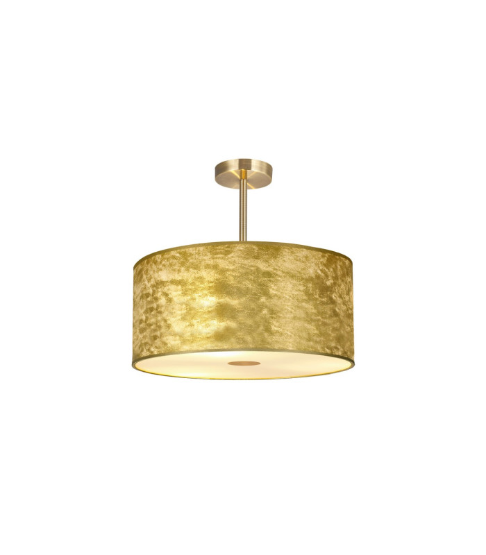 Baymont 40cm Antique Brass 5 Light E27 Semi Flush Fixture With 50cm x 20cm Gold Leaf Shade-1
