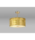 Baymont 40cm Antique Brass 5 Light E27 Semi Flush Fixture With 50cm x 20cm Gold Leaf Shade-2