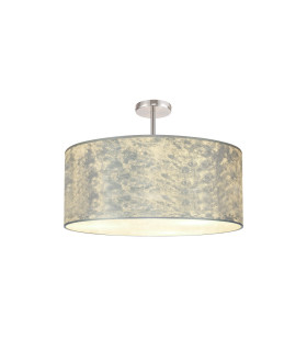 Baymont Polished Chrome 5 Light E27 Semi Flush Fixture With 60cm x 22cm Silver Leaf Shade-1