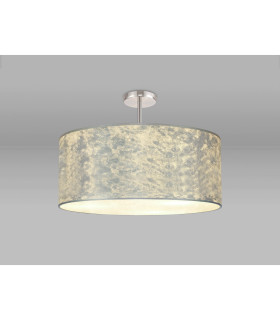 Baymont Polished Chrome 5 Light E27 Semi Flush Fixture With 60cm x 22cm Silver Leaf Shade-2