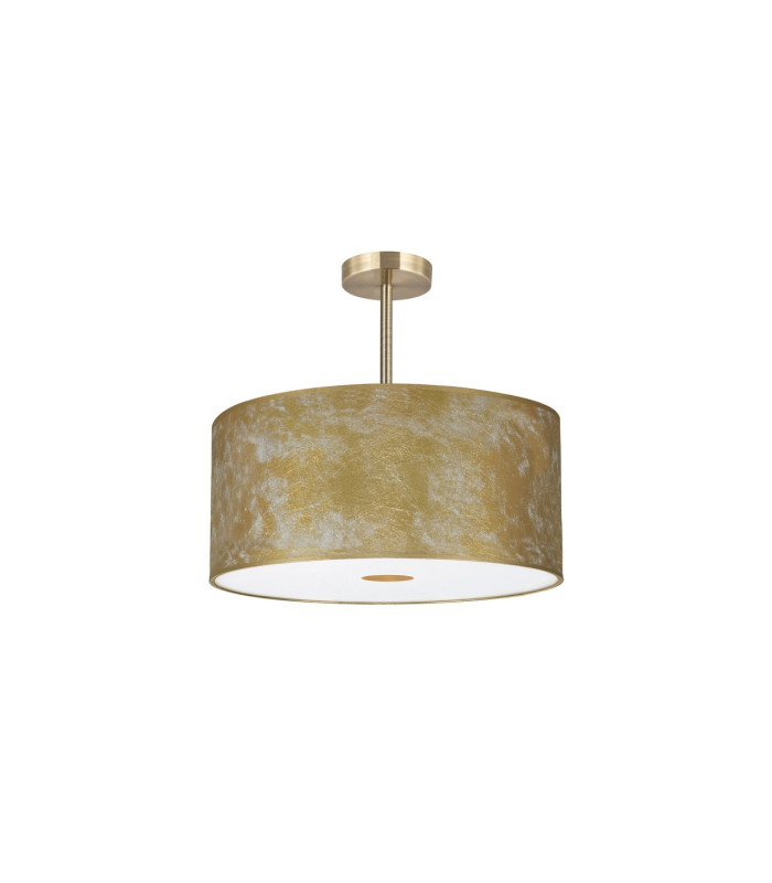 Baymont 40cm Antique Brass 5 Light E27 Semi Flush Fixture With 50cm x 20cm Gold Leaf Shade-4