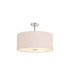 Baymont Polished Chrome 5 Light E27 Semi Flush Fixture With 60cm x 22cm Dual Faux Silk Shade Nude Beige/Moonlight-1