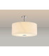 Baymont Polished Chrome 5 Light E27 Semi Flush Fixture With 60cm x 22cm Faux Silk Shade Ivory Pearl/White Laminate-2
