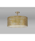 Baymont Antique Brass 5 Light E27 Semi Flush Fixture With 60cm x 22cm Gold Leaf Shade-11