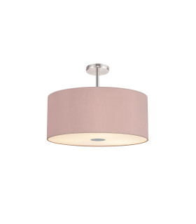 Baymont Polished Chrome 5 Light E27 Semi Flush Fixture With 60cm x 22cm Dual Faux Silk Shade Taupe/Halo Gold-1