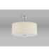 Baymont Polished Chrome 5 Light E27 Semi Flush Fixture With 60cm x 22cm Faux Silk Shade Ivory Pearl/White Laminate-13