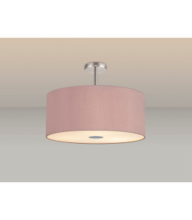 Baymont Polished Chrome 5 Light E27 Semi Flush Fixture With 60cm x 22cm Dual Faux Silk Shade Taupe/Halo Gold-2