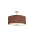 Baymont Polished Chrome 5 Light E27 Semi Flush Fixture With 60cm x 22cm Dual Faux Silk Shade Cocoa/Grecian Bronze-1