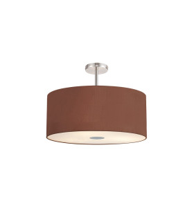 Baymont Polished Chrome 5 Light E27 Semi Flush Fixture With 60cm x 22cm Dual Faux Silk Shade Cocoa/Grecian Bronze-1