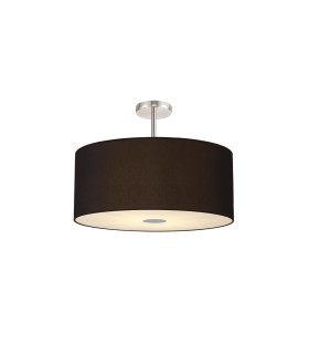 Baymont Polished Chrome 5 Light E27 Semi Flush Fixture With 60cm x 22cm Dual Faux Silk Shade Black/Green Olive-1