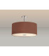 Baymont Polished Chrome 5 Light E27 Semi Flush Fixture With 60cm x 22cm Dual Faux Silk Shade Cocoa/Grecian Bronze-2