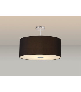 Baymont Polished Chrome 5 Light E27 Semi Flush Fixture With 60cm x 22cm Dual Faux Silk Shade Black/Green Olive-2