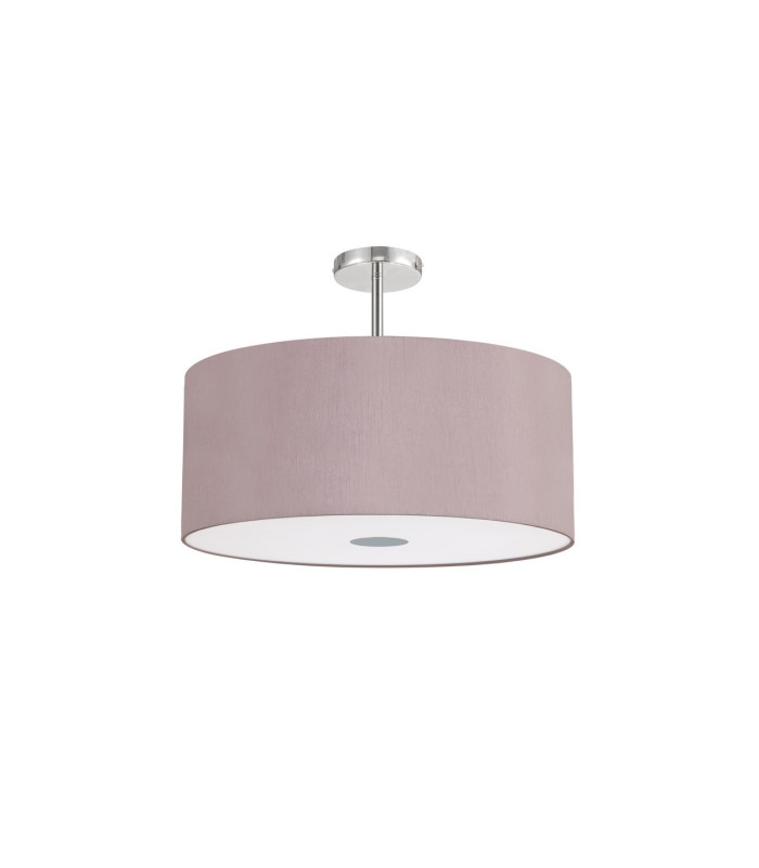 Baymont Polished Chrome 5 Light E27 Semi Flush Fixture With 60cm x 22cm Dual Faux Silk Shade Taupe/Halo Gold-4