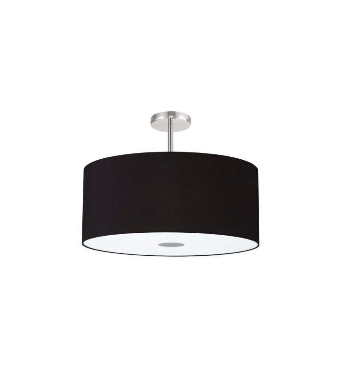 Baymont Polished Chrome 5 Light E27 Semi Flush Fixture With 60cm x 22cm Dual Faux Silk Shade Black/Green Olive-4