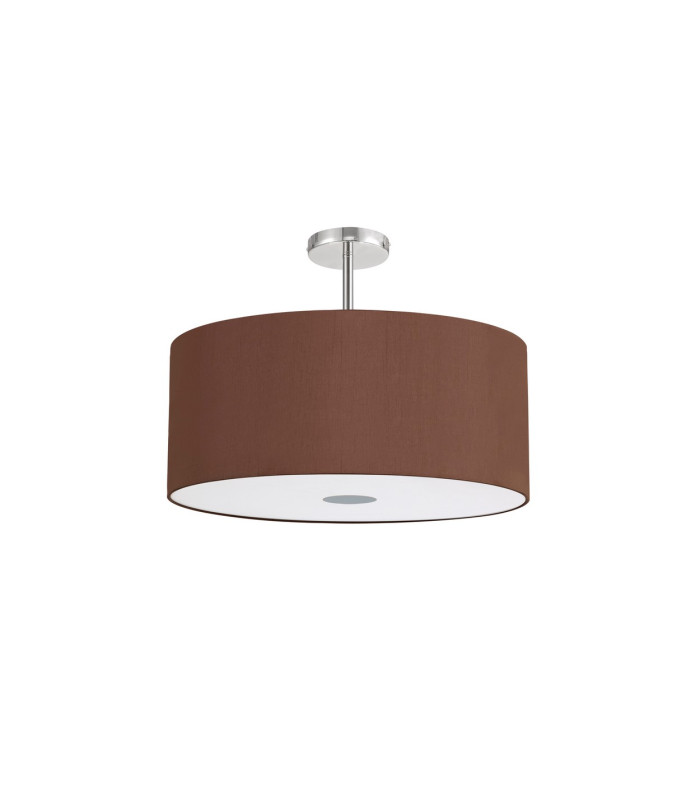 Baymont Polished Chrome 5 Light E27 Semi Flush Fixture With 60cm x 22cm Dual Faux Silk Shade Cocoa/Grecian Bronze-4