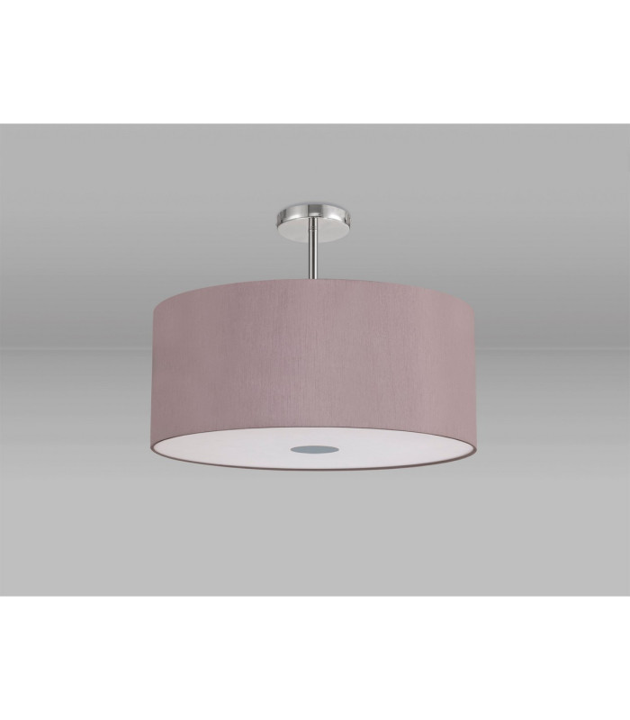 Baymont Polished Chrome 5 Light E27 Semi Flush Fixture With 60cm x 22cm Dual Faux Silk Shade Taupe/Halo Gold-13