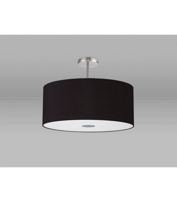 Baymont Polished Chrome 5 Light E27 Semi Flush Fixture With 60cm x 22cm Dual Faux Silk Shade Black/Green Olive-13