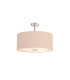 Baymont Polished Chrome 5 Light E27 Semi Flush Fixture With 60cm x 22cm Dual Faux Silk Shade Antique Gold/Ruby-1