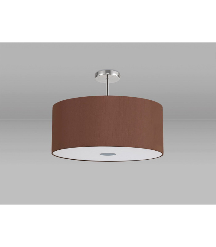 Baymont Polished Chrome 5 Light E27 Semi Flush Fixture With 60cm x 22cm Dual Faux Silk Shade Cocoa/Grecian Bronze-13