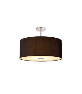 Baymont Polished Chrome 5 Light E27 Semi Flush Fixture With 60cm x 22cm Faux Silk Shade Black/White Laminate-1