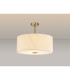 Baymont Antique Brass 5 Light E27 Semi Flush Fixture With 60cm x 22cm Faux Silk Shade Ivory Pearl/White Laminate-2