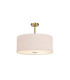 Baymont Antique Brass 5 Light E27 Semi Flush Fixture With 60cm x 22cm Dual Faux Silk Shade Nude Beige/Moonlight-1