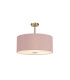 Baymont Antique Brass 5 Light E27 Semi Flush Fixture With 60cm x 22cm Dual Faux Silk Shade Taupe/Halo Gold-1