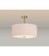 Baymont Antique Brass 5 Light E27 Semi Flush Fixture With 60cm x 22cm Dual Faux Silk Shade Nude Beige/Moonlight-2