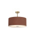 Baymont Antique Brass 5 Light E27 Semi Flush Fixture With 60cm x 22cm Dual Faux Silk Shade Cocoa/Grecian Bronze-1