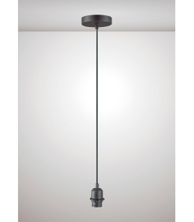 1.5m Suspension Kit 1 Light Black, Black Cable, E27 Max 60W, c, w Ceiling Bracket - 2