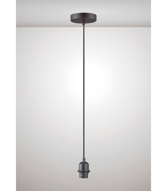 1.5m Suspension Kit 1 Light Black, Black Cable, E27 Max 60W, c, w Ceiling Bracket - 2
