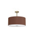 Baymont Antique Brass 5 Light E27 Semi Flush Fixture With 60cm x 22cm Dual Faux Silk Shade Cocoa/Grecian Bronze-4