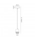 1.5m Suspension Kit 1 Light Black, Black Cable, E27 Max 60W, c, w Ceiling Bracket - 3