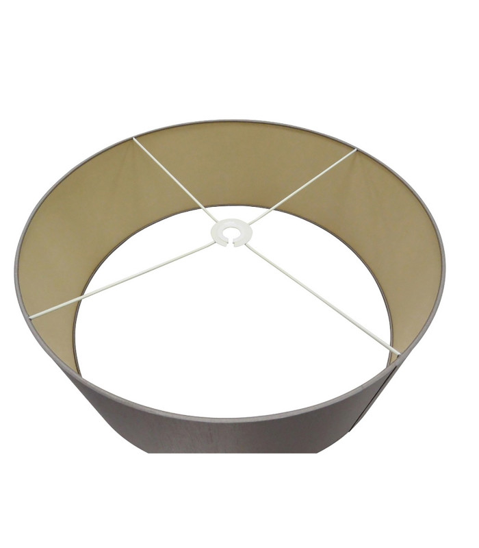 Baymont Antique Brass 5 Light E27 Semi Flush Fixture With 60cm x 22cm Dual Faux Silk Shade Taupe/Halo Gold-8