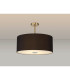 Baymont Antique Brass 5 Light E27 Semi Flush Fixture With 60cm x 22cm Dual Faux Silk Shade Black/Green Olive-2