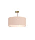 Baymont Antique Brass 5 Light E27 Semi Flush Fixture With 60cm x 22cm Dual Faux Silk Shade Antique Gold/Ruby-1
