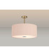 Baymont Antique Brass 5 Light E27 Semi Flush Fixture With 60cm x 22cm Dual Faux Silk Shade Antique Gold/Ruby-2