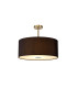Baymont Antique Brass 5 Light E27 Semi Flush Fixture With 60cm x 22cm Faux Silk Shade Black/White Laminate-1