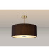 Baymont Antique Brass 5 Light E27 Semi Flush Fixture With 60cm x 22cm Faux Silk Shade Black/White Laminate-2